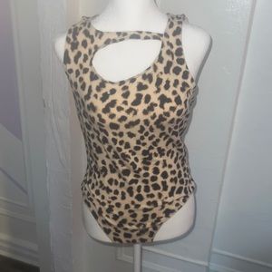 Express  Leopard Print Bodysuit